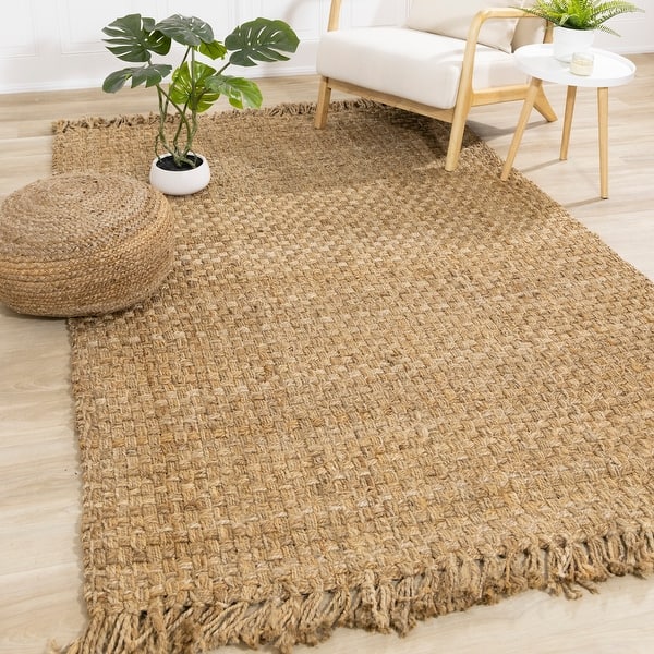 Nairobi Collection Jute Beige Basketweave Rug Bed Bath & Beyond