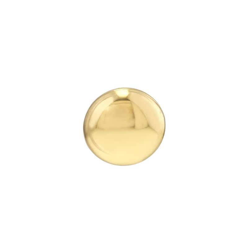 Curata 14k Yellow Gold 7mm Puffed Circle Stud Earrings