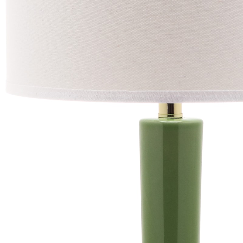 SAFAVIEH Lighting 31-inch Mae Long Neck Ceramic Green Table Lamp (Set of 2) - 14"x14"x30.5"