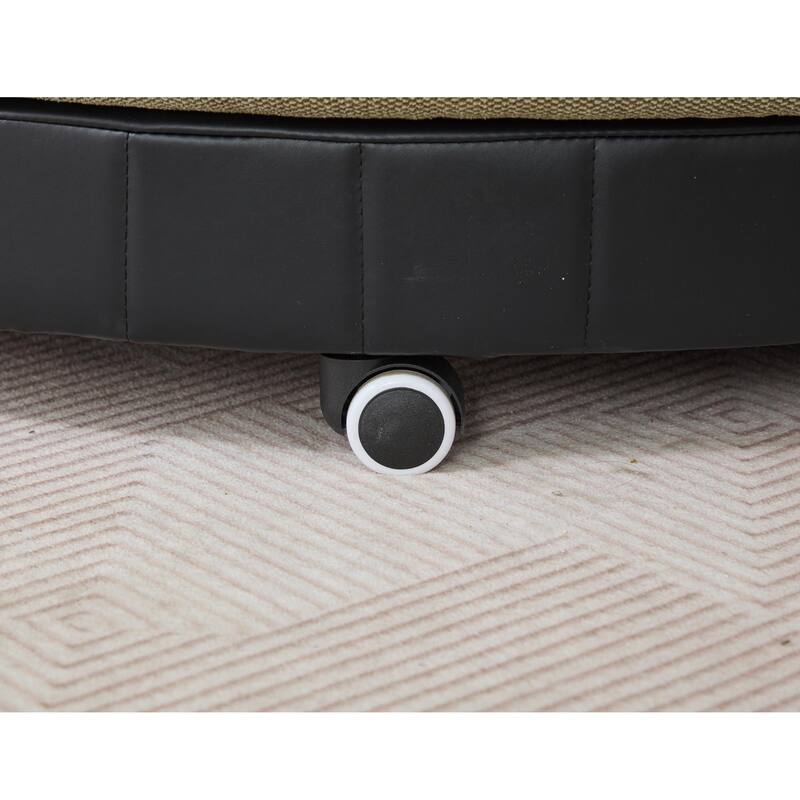 52.75" W Oversized Round Accent Chair 360° Swivel Barrel Chair with Wheels & Adjustable Phone Stand