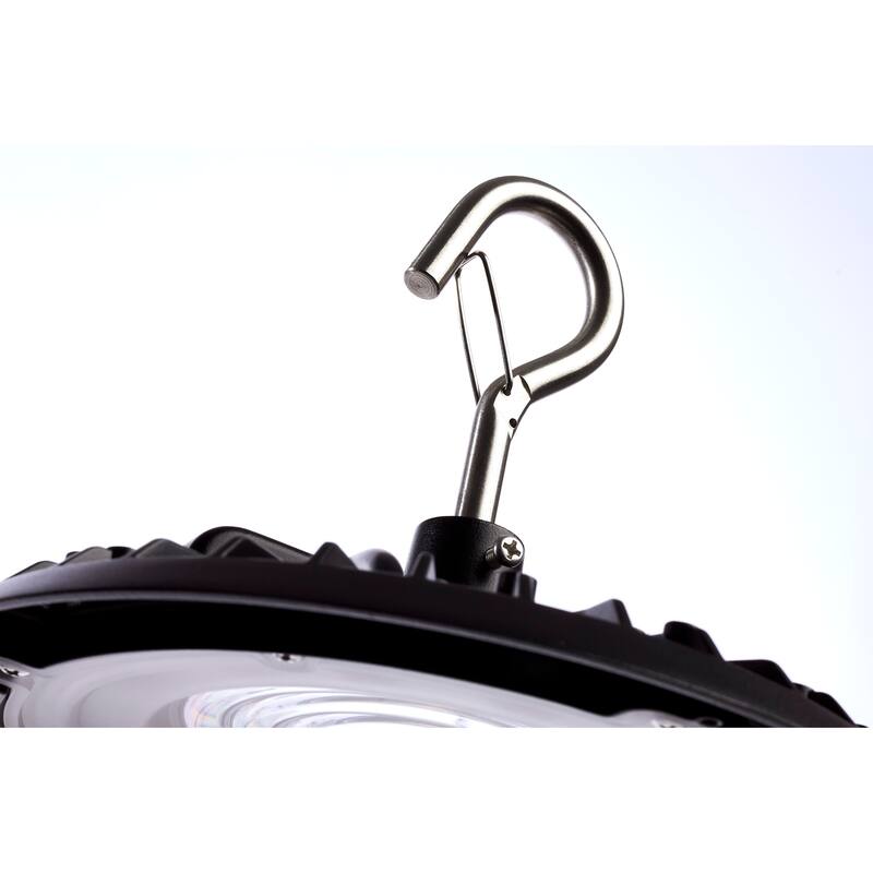 80 Watt Hi-Pro Shop Light with Plug 8" Dia. 3000K Black Finish 120 Volt