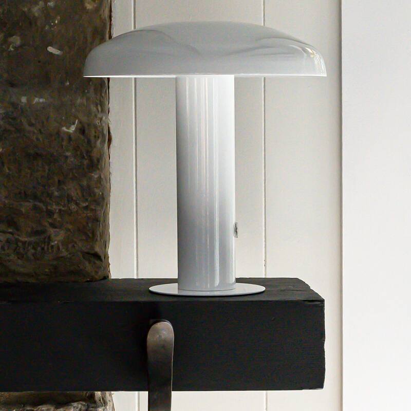Boletus 11" Contemporary Bohemian Rechargeable/Cordless Iron Integrated LED Mushroom Table Lamp, by JONATHAN Y