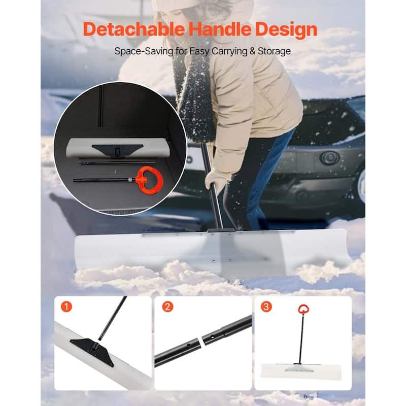 Plastic Snow Shovel with Widened Blade and Textured Anti-Slip Handle for Easy Snow Removal