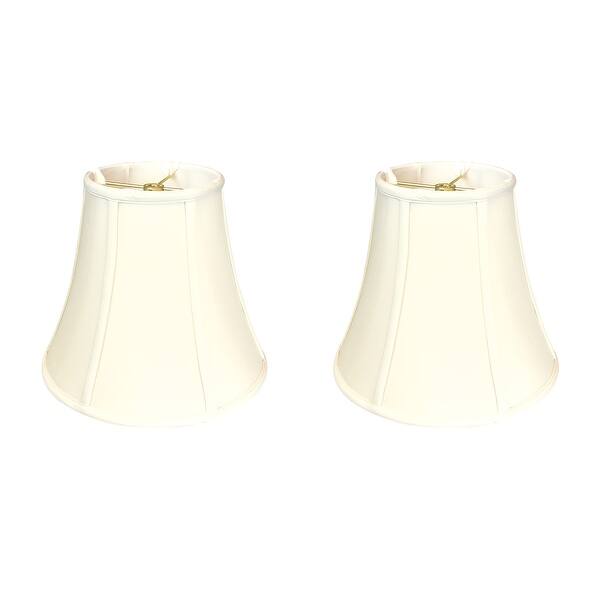 9x18x13.5 White Bell Shantung Lampshade With Brass Spider Fitter - Perfect For Table And Floor Lamps - Large, White - Lampshades