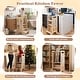 preview thumbnail 9 of 7, Gymax Wooden Toddler Standing Tower w/Chalkboard Montessori Games 3