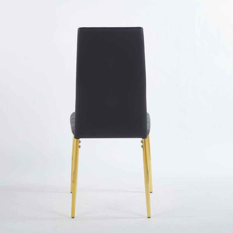 Modern Dining Chairs Stylish Dining Chairs with Gold Legs and Black Seats, for Dining Rooms, Black, Set of 4