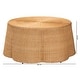 preview thumbnail 15 of 13, Palm Scalloped Rattan Coffee Table - Handwoven Wicker Round Accent Table for Living Room Patio or Sunroom, Coastal Style
