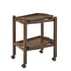 preview thumbnail 25 of 27, Dolores Wood Finish Folding Bar Cart with Two Detachable Trays by iNSPIRE Q Modern