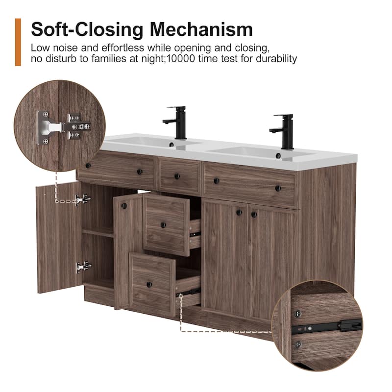 36"/48"/60"/72" Bathroom Vanity Set with Sink & Faucet