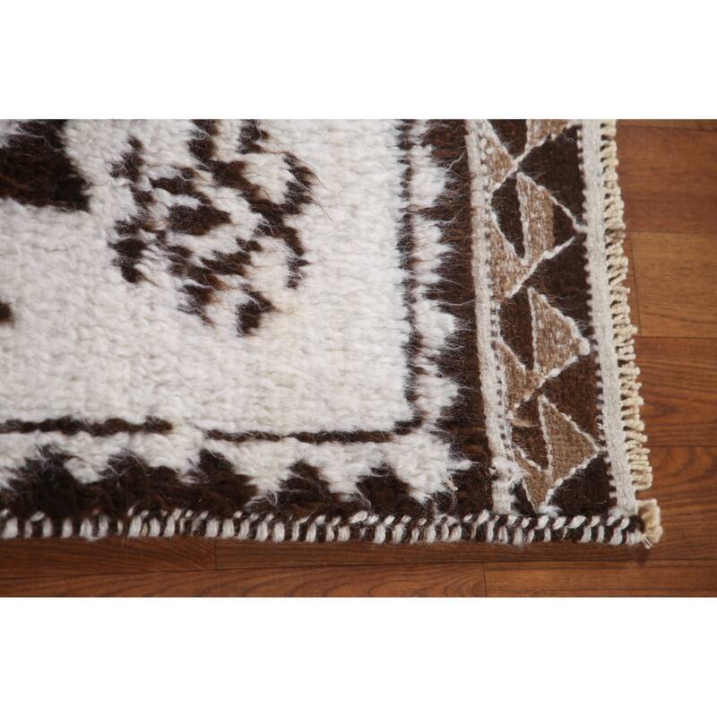 Anatolian Turkish Runner Rug Handmade Tribal Beige Wool Carpet - 3'2"x 12'3"