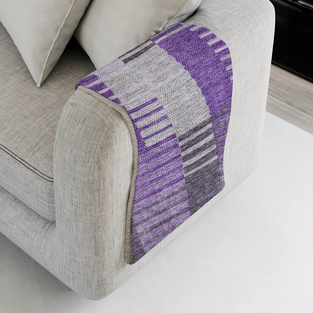 Premium Machine Washable Contemporary Sherpa Throw Blanket