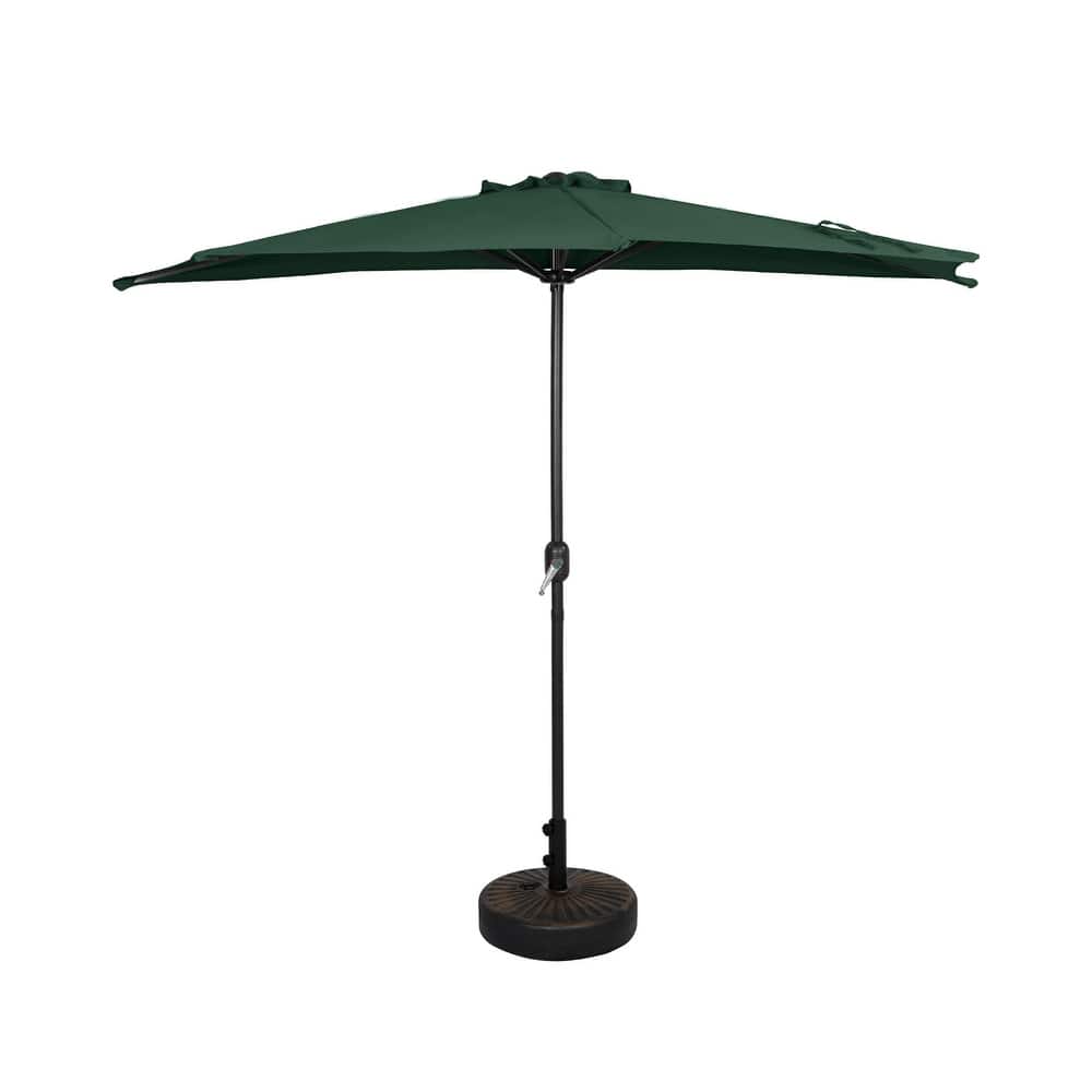 Andrea 9-Ft. Half Umbrella with Bronze Finish Fillable Base