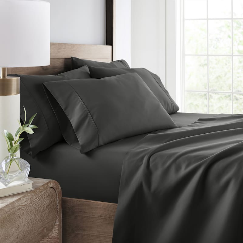 Becky Cameron Double Brushed Deep Pocket 6 Piece Sheet Set - California King - Grey