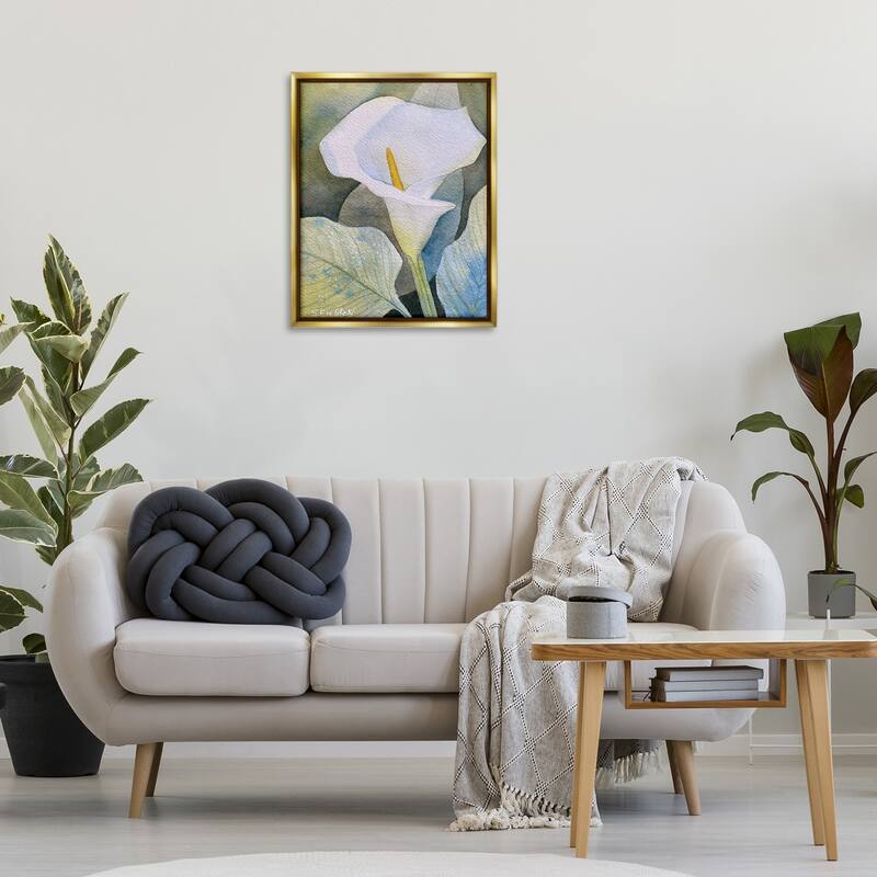 Stupell Garden Calla Lily Bloom Framed Floater Canvas Wall Art Design By Stephanie Fielden