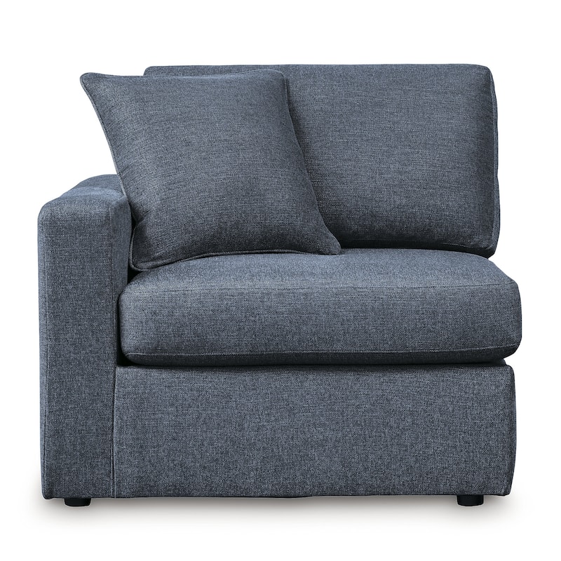 Signature Design by Ashley Modmax Blue 7-Piece Balanced Sectional with Audio and Storage Consoles - 124" W x 124" D x 36" H