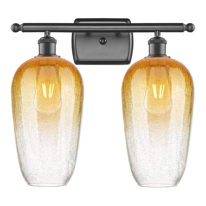 Innovations Lighting Endless Possibilities Ballston - Brookhaven Flute - 2 Light 17" Bath Vanity Light - Oil Rubbed Bronze/Amber