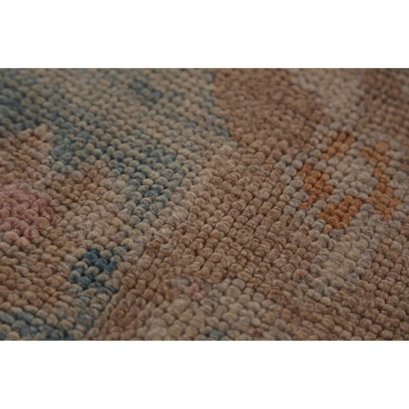 Hand Knotted Oriental 100% Wool Carpet Transitional Geometric Beige & Ivories Oushak Area Rug - 11' 10'' X 8' 6''