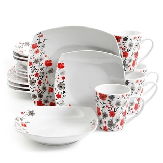 Fine Ceramic Dinnerware 16 Piece Set in White Springtime - Bed Bath ...
