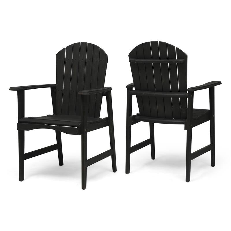 Acacia Wood Outdoor Patio Dining Chairs Set of 2, Rustic Garden Dining Chairs Farmhouse Adirondack Patio Chairs for Backyard