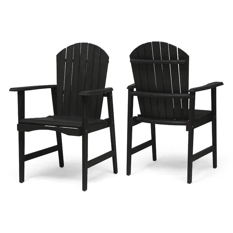Roomfitters Outdoor Accent Wooden Dining Chairs, Set of 2, Stylish and Durable Weather-Resistant Design for Patio and Garden Use