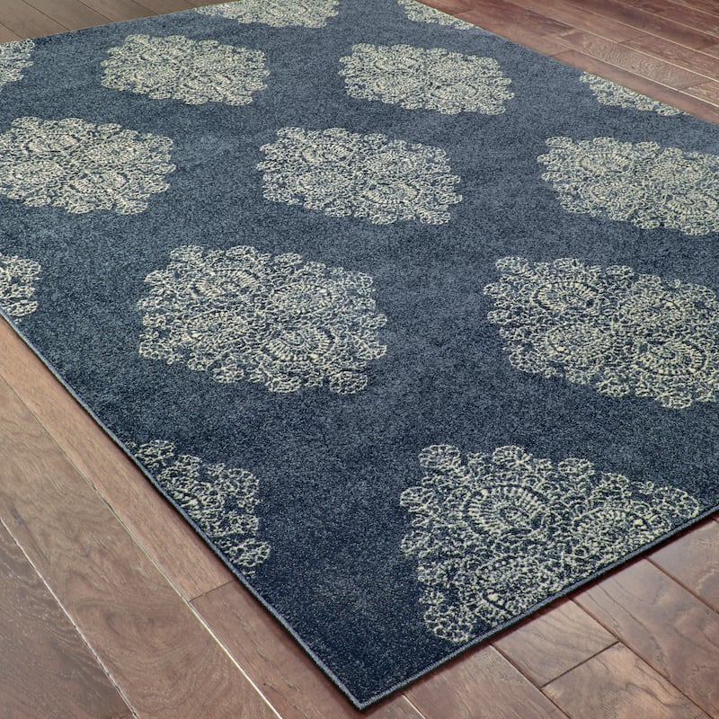 Vista Home Vallentuna Medallions Blue/Ivory Area Rug