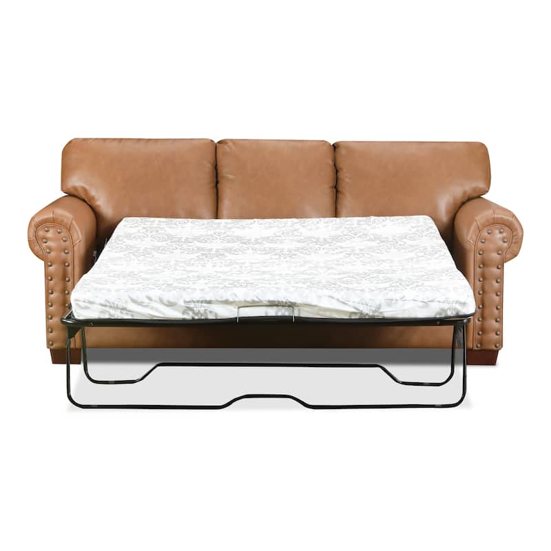 American Furniture Classics Vegan Leather Rolled Arm Sleeper Sofa