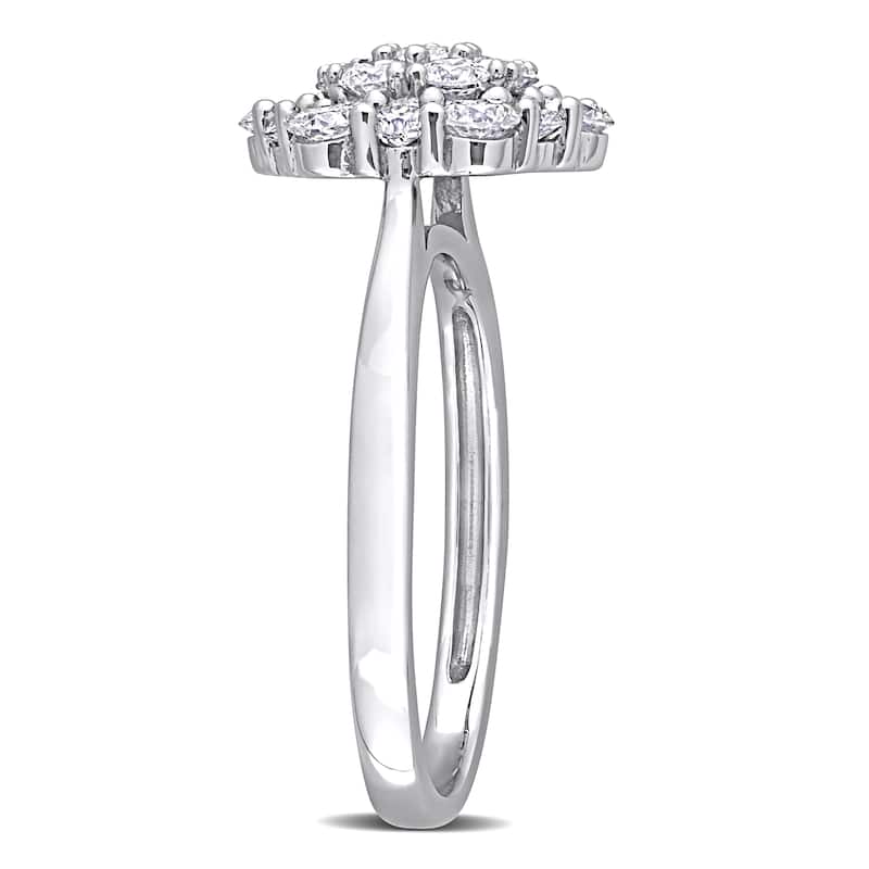 Miadora 1ct TDW Diamond Cluster Engagement Ring in 10k White Gold
