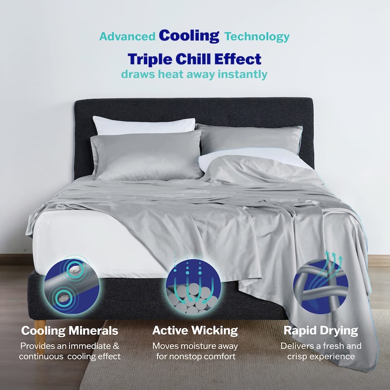 Martex Brrr Solid Sheet Set - Standard - Soft Gray