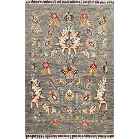 Floral Ziegler Oriental Wool Area Rug Hand-knotted Kitchen Size Carpet - 2'8" x 4'0"