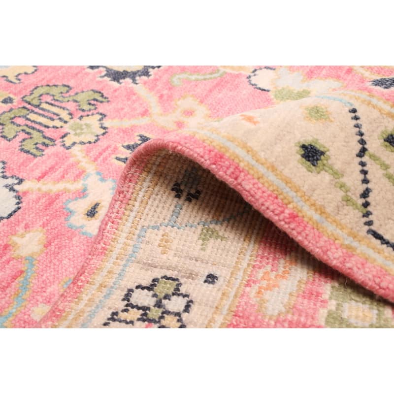 ECARPETGALLERY Hand-knotted Modern Oushak Dark Pink Wool Rug - 3'0 x 5'1