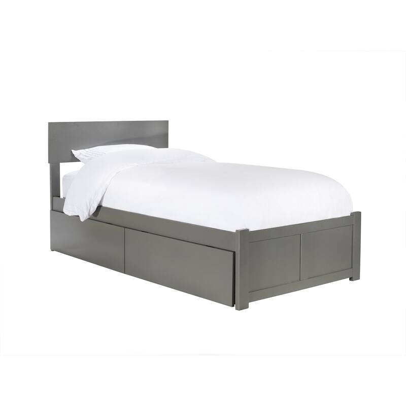Platform Bed - Storage Drawers & Flat Panel Footboard - Modern Bedroom Furniture