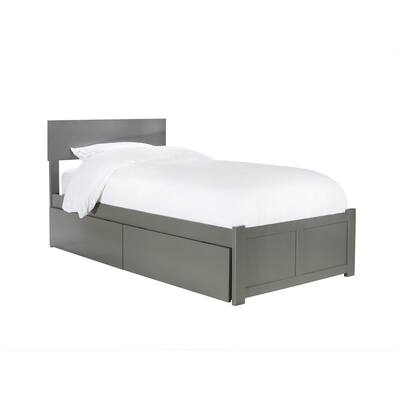 Platform Bed - Storage Drawers & Flat Panel Footboard - Modern Bedroom Furniture