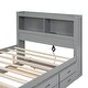 preview thumbnail 12 of 30, Full Size Bed with Trundle, Drawers, and USB Ports in Grey
