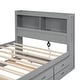 preview thumbnail 23 of 22, Full Size Platform Bed Frame with Trundle, Storage Drawers, USB Ports, and Shelves for Bedroom, Easy to Assemble, White