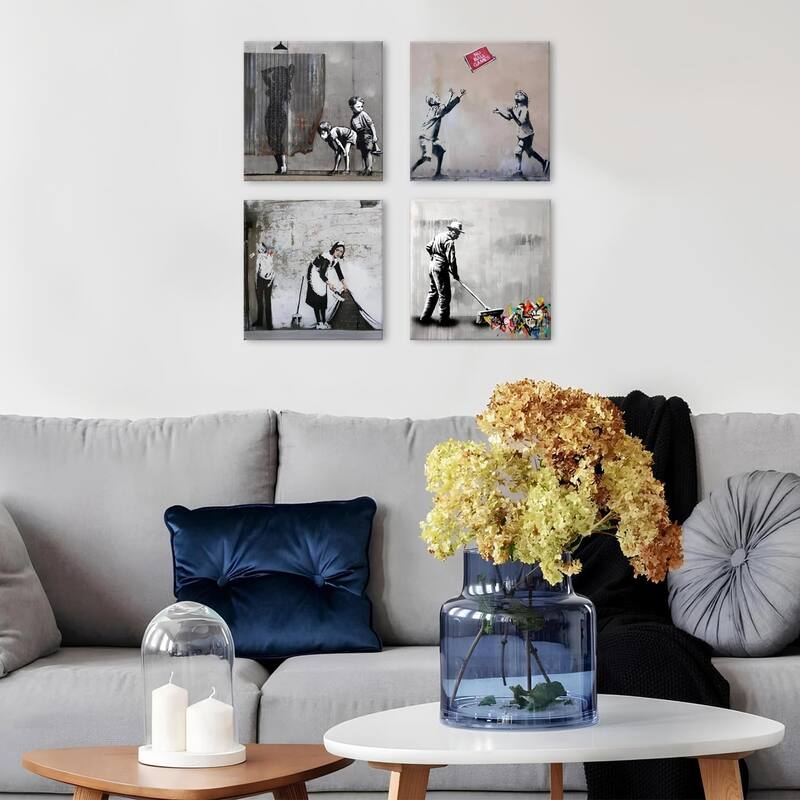 Black and White Graffiti Wall Decor Abstract Street