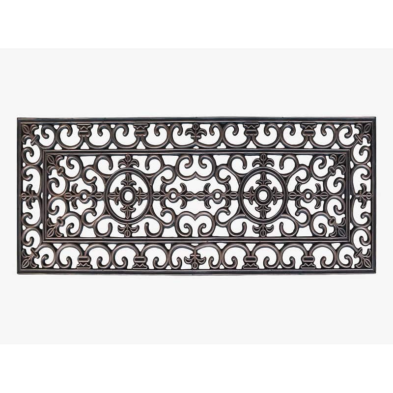 A1HC Rubber Paisley Beautifully Finished Decorative Large Doormat for Outdoor Use 18"X48"