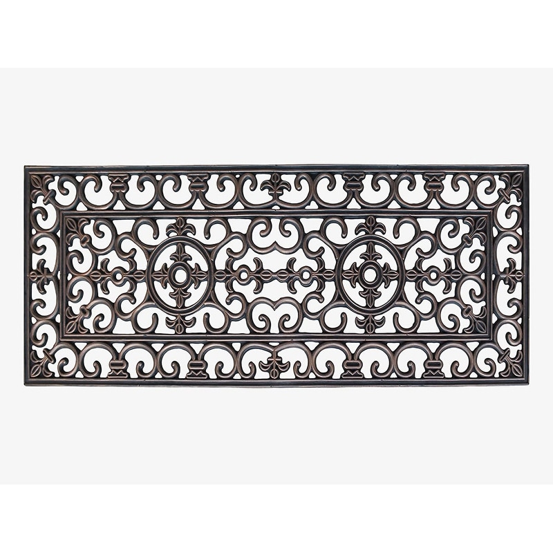A1 Home Collections Rubber Paisley Beautifully Finished Decorative Large Doormat for Outdoor Use 18"X48"