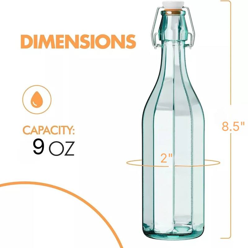 Amici Home Set of 4 Faceted Hermetic Glass Bottles