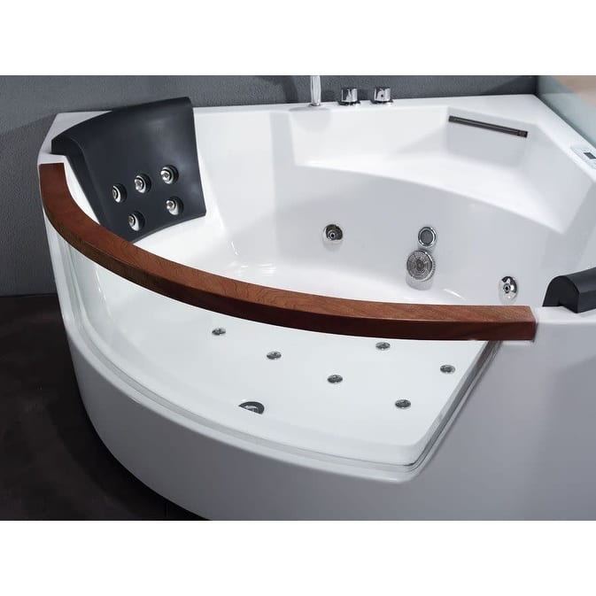 Eago 59" Soaking Bathtub for Corner Installations with Center Drain