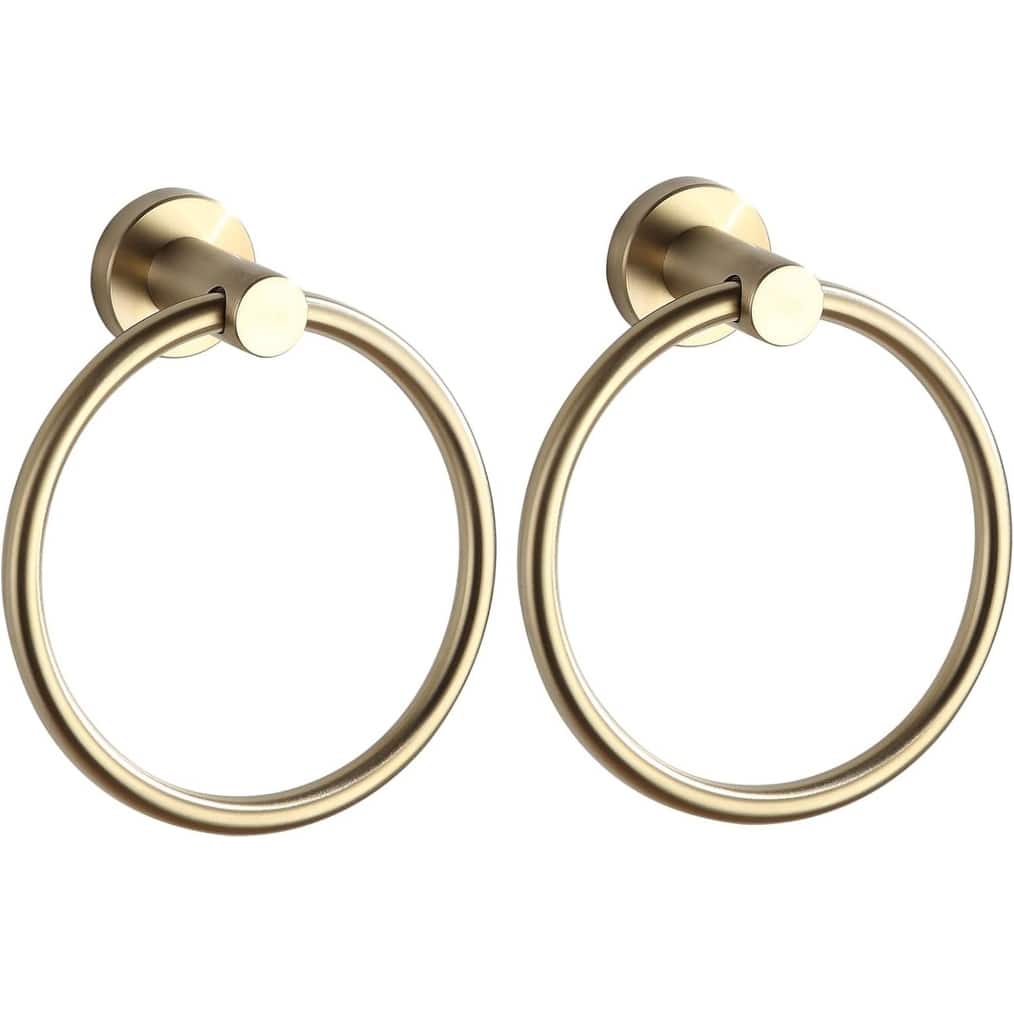 2-pack 304 stainless steel towel ring wall mounted bathroom towel rack round towel rack