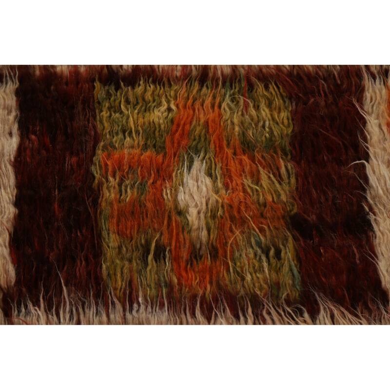 Hand Knotted Oriental 100% Wool Carpet Modern Tribal Red Moroccan Area Rug - 10' 0'' X 6' 9''