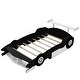 preview thumbnail 5 of 17, Full Size Race Car-Shaped Platform Bed with Wheels,Black