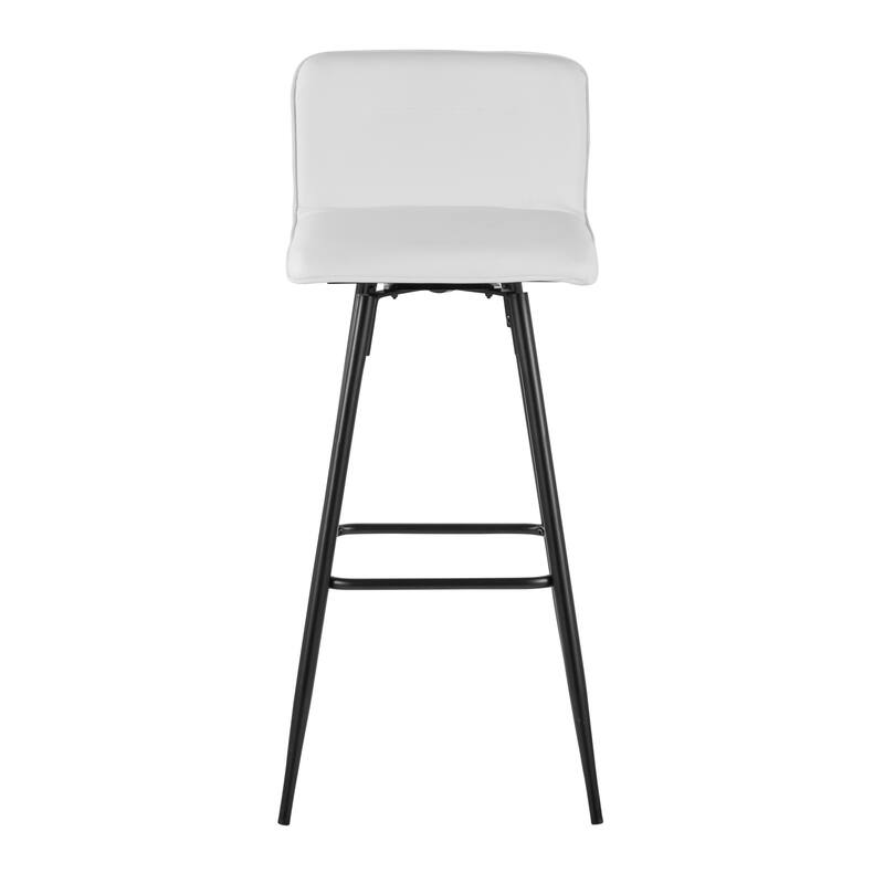 Porch & Den Kerby 30" Fixed-Height Swivel Bar Stool with Metal Legs & Square Footrest (Set of 2)