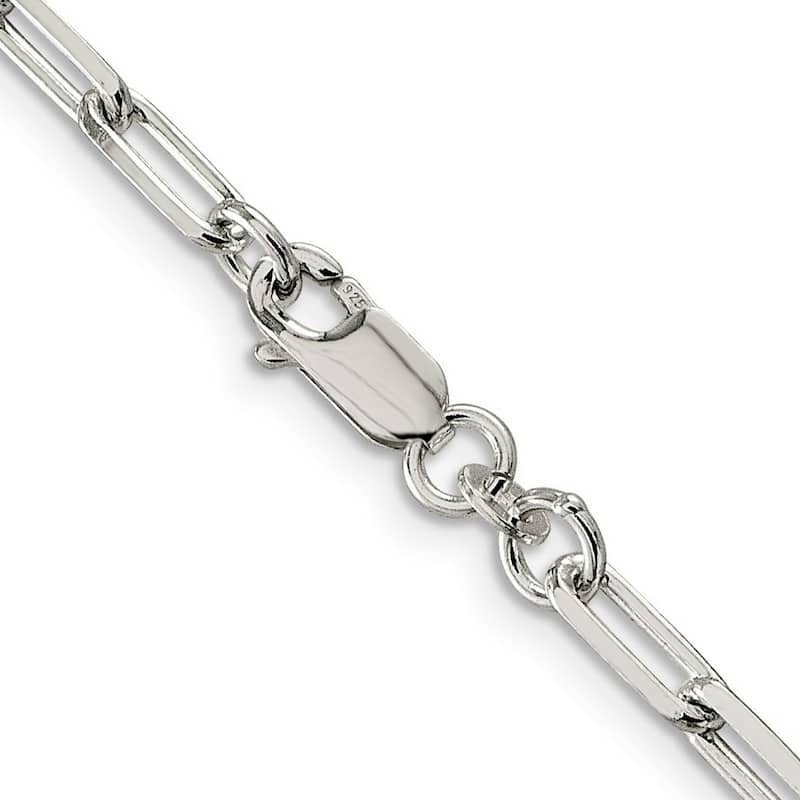 Curata 925 Sterling Silver Solid Polished 4.25mm Paperclip Chain Necklace (Lobster)