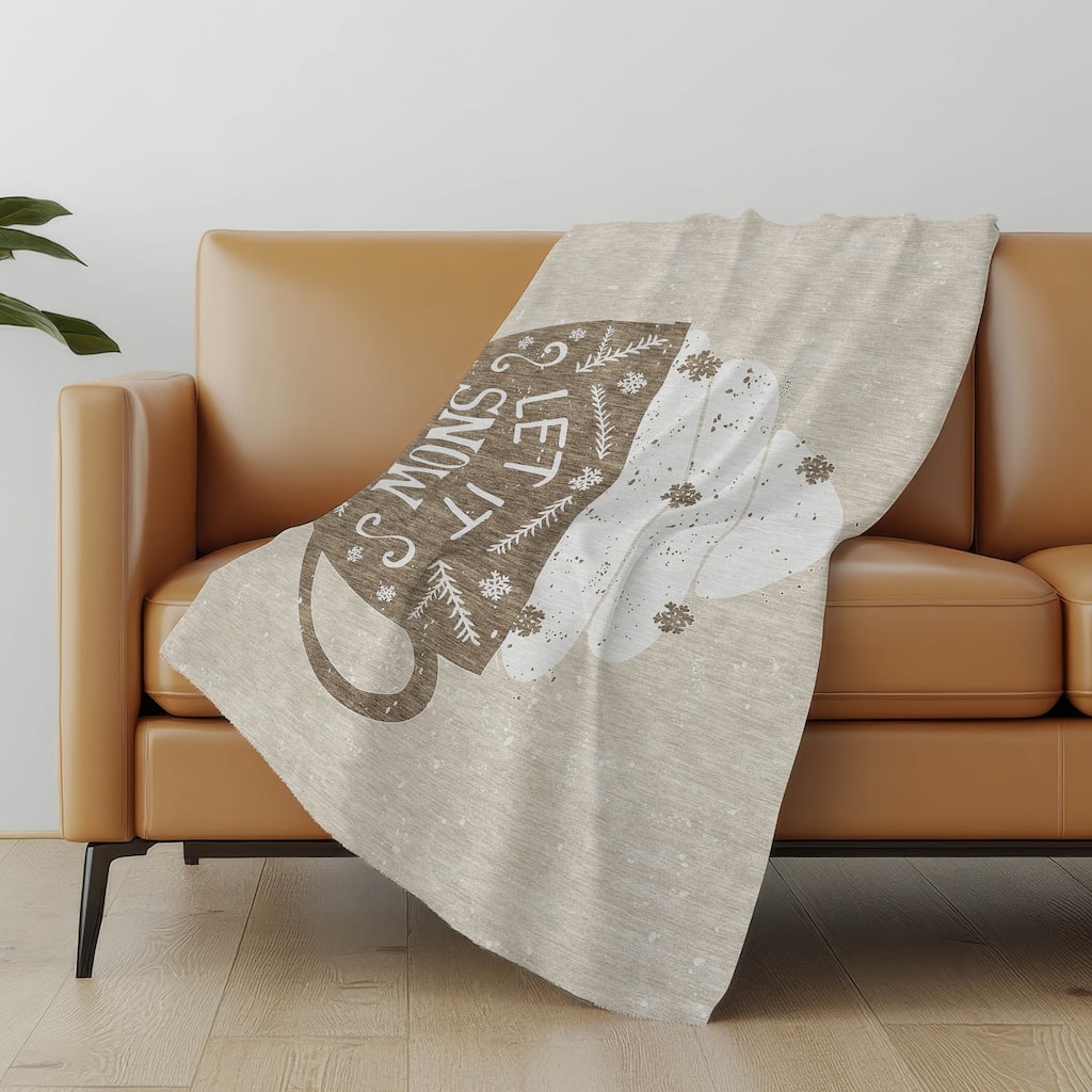 Premium Machine Washable ASB218 Let It Snow Sherpa Throw Blanket