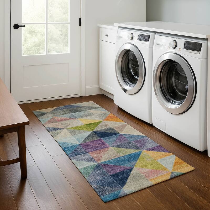 Premium Washable Super Soft Contemporary Mosaic Mayfield Rug - Putty - 2'3" x 7'6"