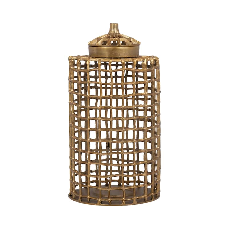 Sagebrook Home Metal Cylinder Lidded Jar