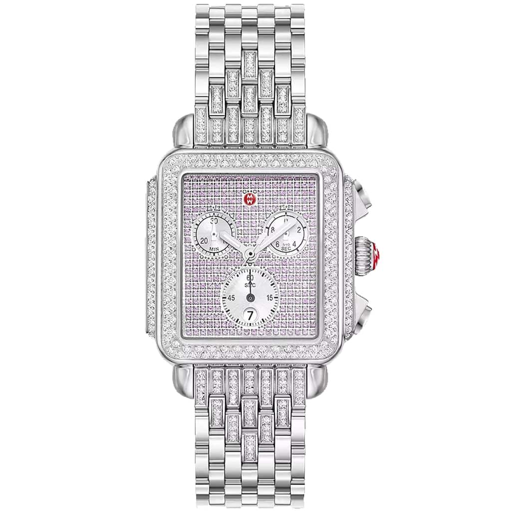 Michele Women's Limited Edition Deco Diamond Pink Dial Watch - MWW06A000803 - 6 (36)