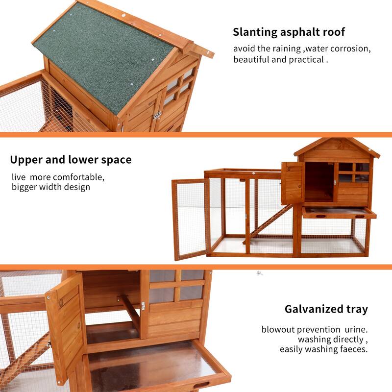 Durable Wooden Chicken Coop Hen House Rabbit Wood