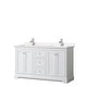 preview thumbnail 43 of 58, Avery 60 Inch Double Vanity, Cultured Marble Top White, Chrome Trim, Carrara Cultured Marble Top